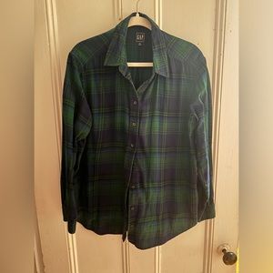 Gap Green Blue Flannel Button Up